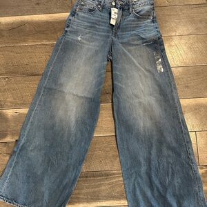 American Eagle Outfitters Flare Wide Leg Blue Jeans